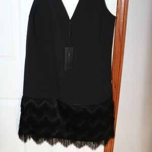 NWT BCBG Black Fringe Bottom Dress